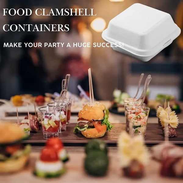 Disposable biodegradable sandwich food clamshell containers