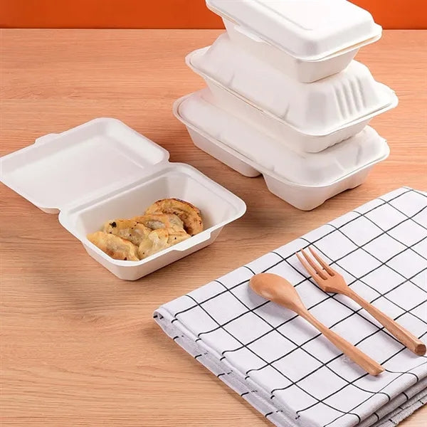 Disposable biodegradable sandwich food clamshell containers