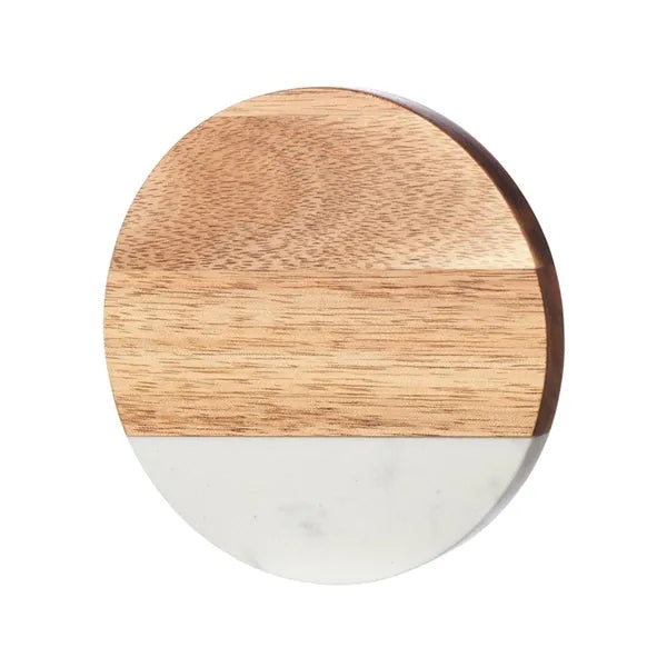 Wood and Marble Coaster with Opener