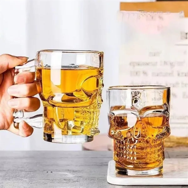 17oz Durable Thick Heat-Resistant Skull Glass Beer Mug