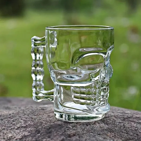 17oz Durable Thick Heat-Resistant Skull Glass Beer Mug