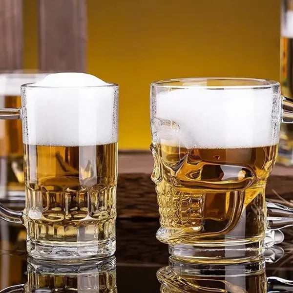 17oz Durable Thick Heat-Resistant Skull Glass Beer Mug