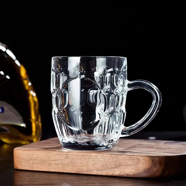 8.5-oz Sturdy Ergonomic Classic Honeycomb Glass Beer Mugs