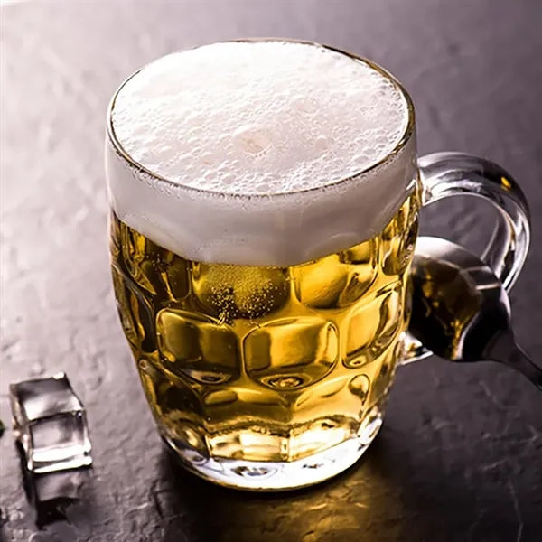 8.5-oz Sturdy Ergonomic Classic Honeycomb Glass Beer Mugs