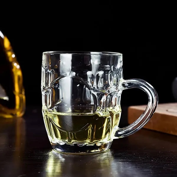 8.5-oz Sturdy Ergonomic Classic Honeycomb Glass Beer Mugs