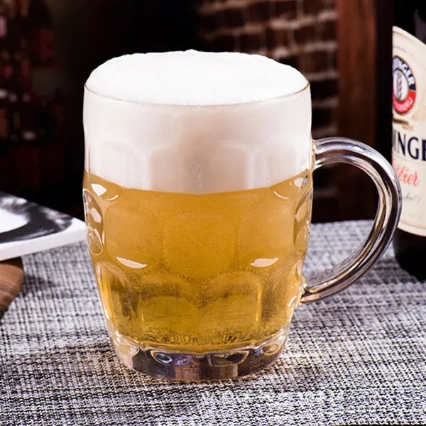 8.5-oz Sturdy Ergonomic Classic Honeycomb Glass Beer Mugs