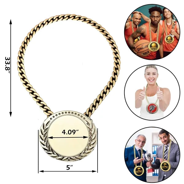 5" Big Champ Award Necklace Chain