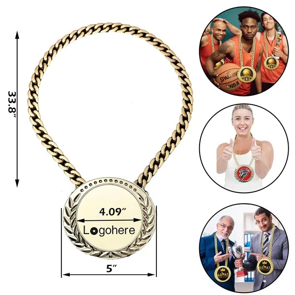 5" Big Champ Award Necklace Chain