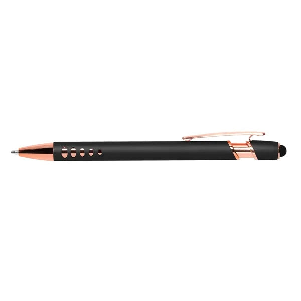 Stylus-4563 Ballpoint Soft Touch Pens with Rose Gold Trims