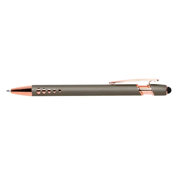 Stylus-4563 Ballpoint Soft Touch Pens with Rose Gold Trims