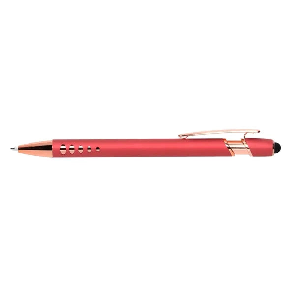 Stylus-4563 Ballpoint Soft Touch Pens with Rose Gold Trims