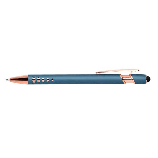 Stylus-4563 Ballpoint Soft Touch Pens with Rose Gold Trims
