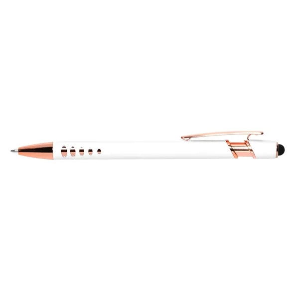 Stylus-4563 Ballpoint Soft Touch Pens with Rose Gold Trims