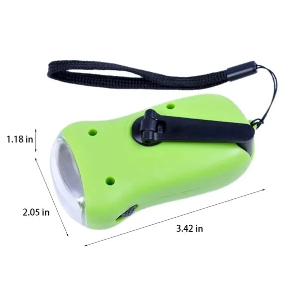 Portable Non-Slip Grip Solar Hand-Crank Emergency Flashlight