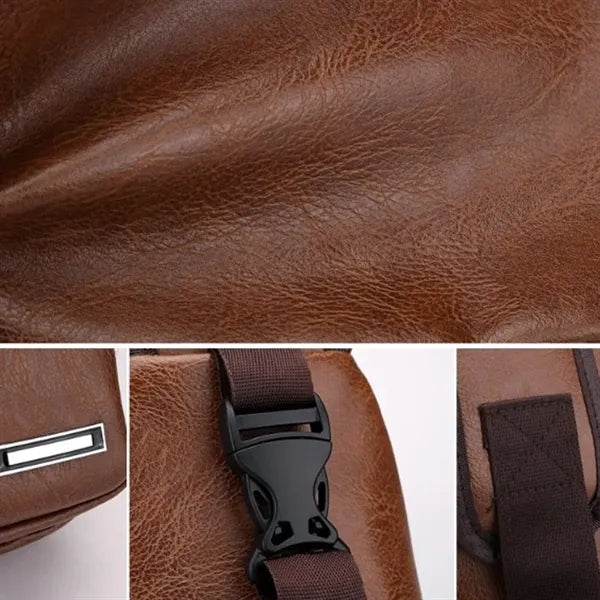 PU Crossbody Sling Bag with USB Charging Port