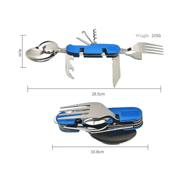 10-in-1 Outdoor Camping Multifunction Fork-Spoon-Knife Tool