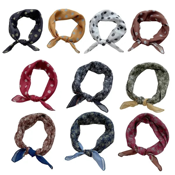 Fashion Women Paisley Polka Dot 22.83inch Square Scarf