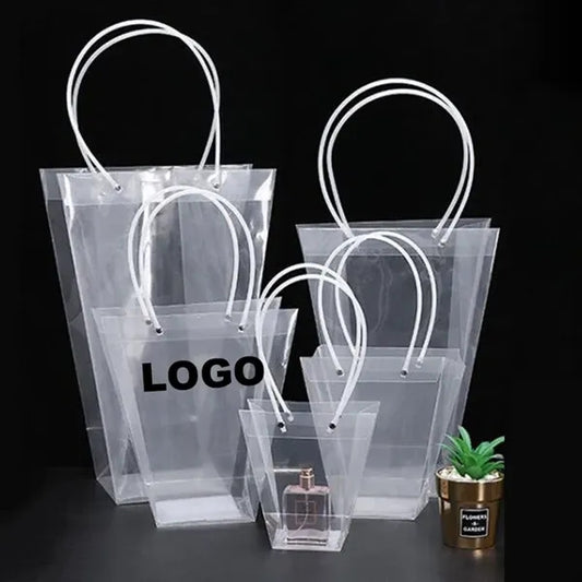 Clear Trapezoid Gift Tote with Handle