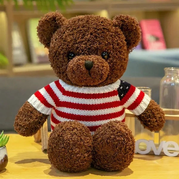 Realistic Removable Outfit Soft Plush Bear Stuffed Animal