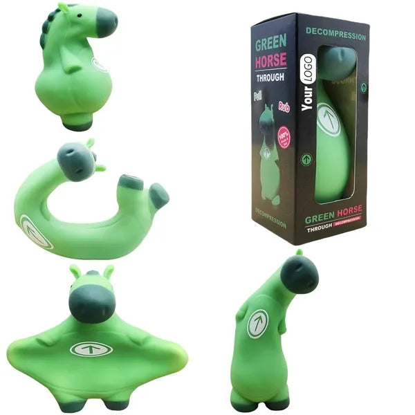 Novelty Green Horse Pull Squeeze Toy Free Shipping