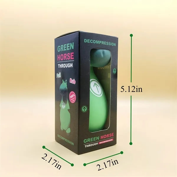 Novelty Green Horse Pull Squeeze Toy Free Shipping