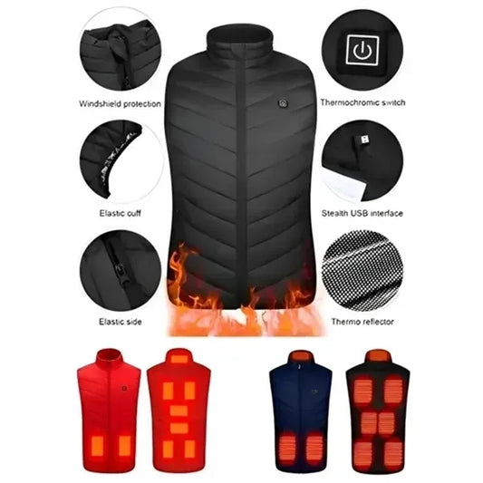 9 Heating Zones Outdoor Men Jacket Rechargeable Heater Vest