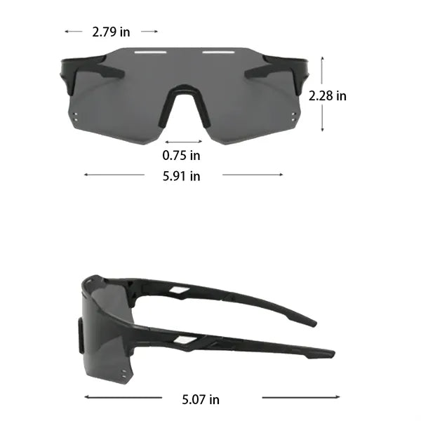 Wide Lens Anti-Slip Lightweight UV400 Sports Sunglasses