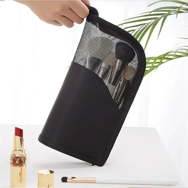 Portable Waterproof Elastic Slots Oxford Makeup Brush Bag