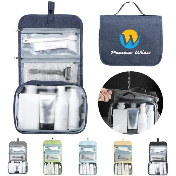 Foldable Waterproof Hanging Toiletry Bag with Hook