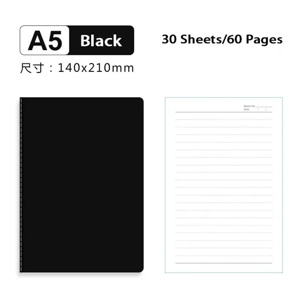 A5 Lined Notebook 30 Sheets/60 Pages