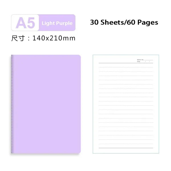 A5 Lined Notebook 30 Sheets/60 Pages