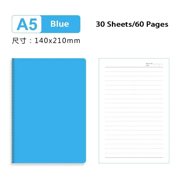 A5 Lined Notebook 30 Sheets/60 Pages