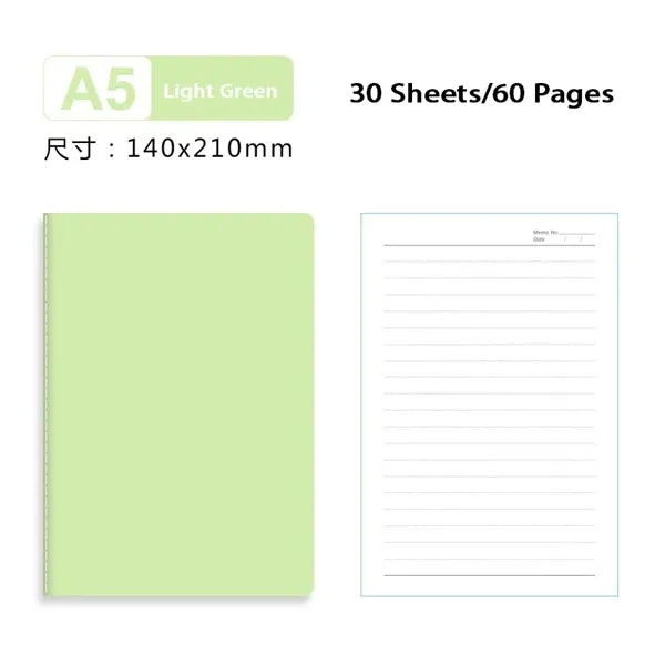 A5 Lined Notebook 30 Sheets/60 Pages