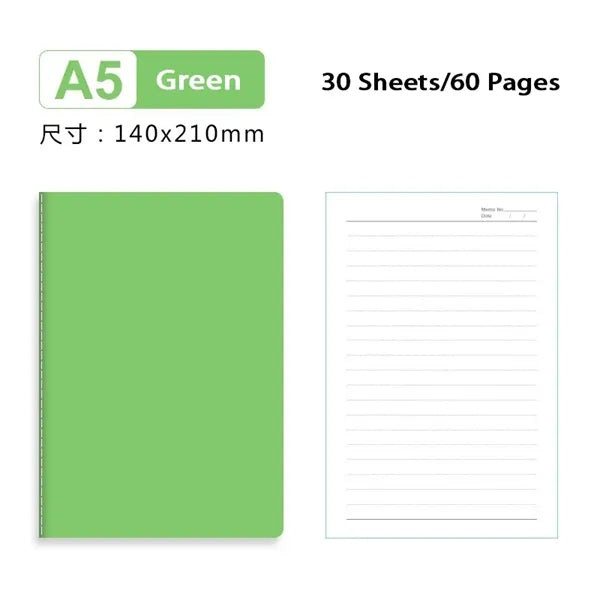 A5 Lined Notebook 30 Sheets/60 Pages