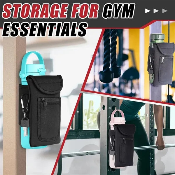 Gym phones key card bag magnetic water bottle sleeve pouch