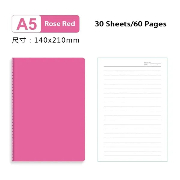 A5 Lined Notebook 30 Sheets/60 Pages