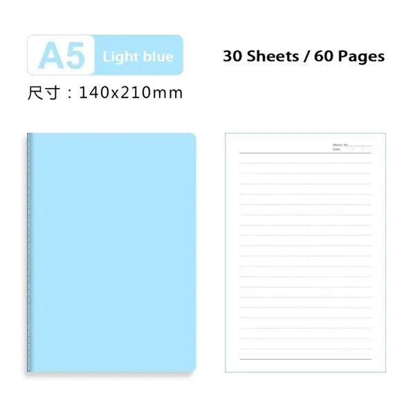 A5 Lined Notebook 30 Sheets/60 Pages