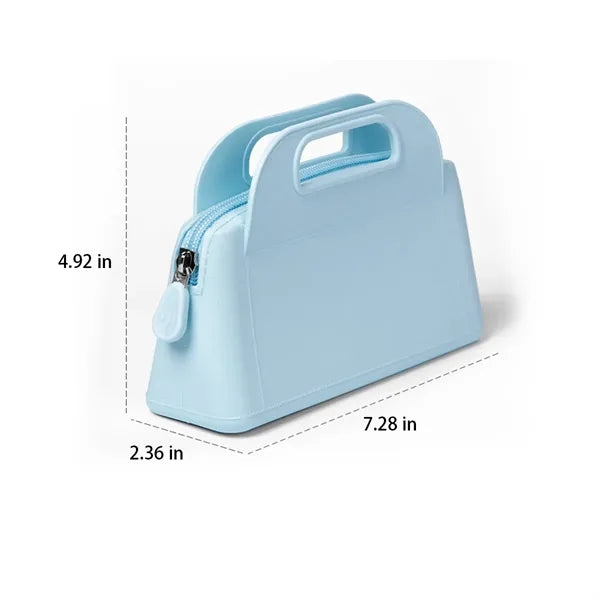 Lightweight Waterproof Silicone Makeup Pouch Carry Handle