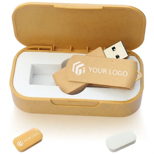 Portable data storage PC car wheat straw USB flash drive