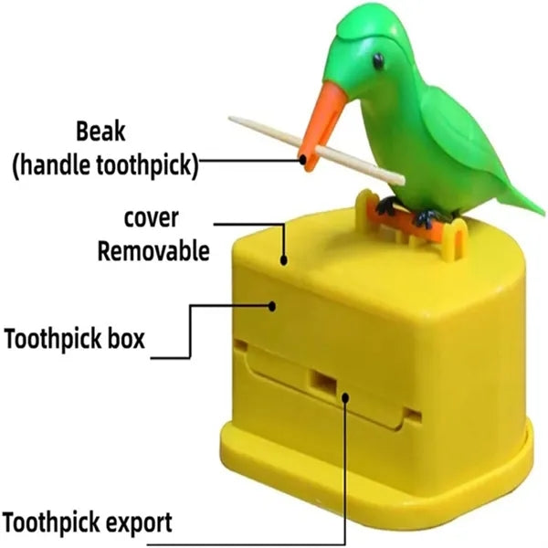Smart Automatic Press Bird Toothpick Dispenser Free Shipping