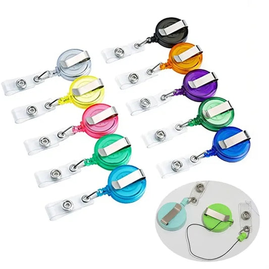 Circular Quick-Release Badge Holder With Retractable Clip