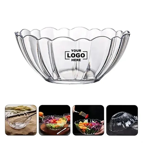 9" Inch Break-Resistant Clear Acrylic Serving Salad Bowls