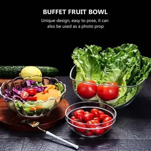 9" Inch Break-Resistant Clear Acrylic Serving Salad Bowls