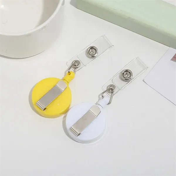 Circular Quick-Release Badge Holder With Retractable Clip