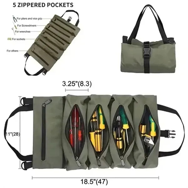 Hanging Tool Organizer Carrier Tote Roll Up Kit Bags
