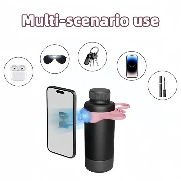 Magnetic phone holder for water bottle
