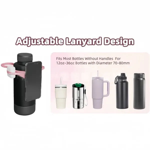 Magnetic phone holder for water bottle