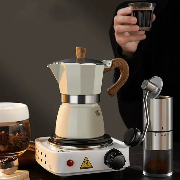 Portable camping travel coffee maker moka pot espresso set