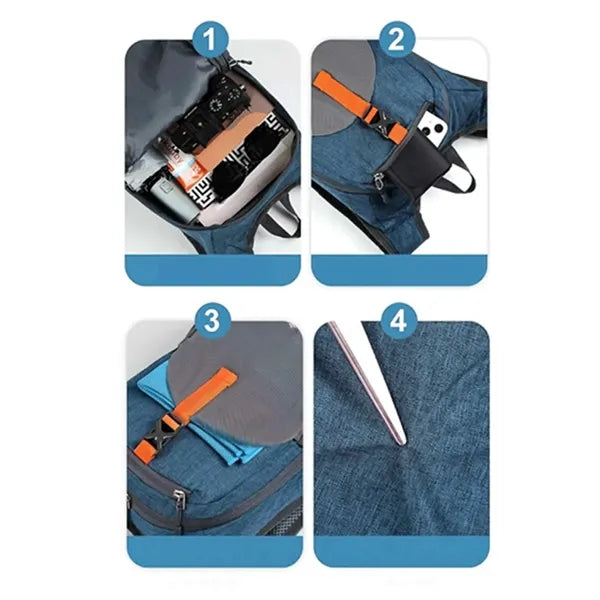 Foldable Tear-Resistant Multi-Pocket Travel Backpack
