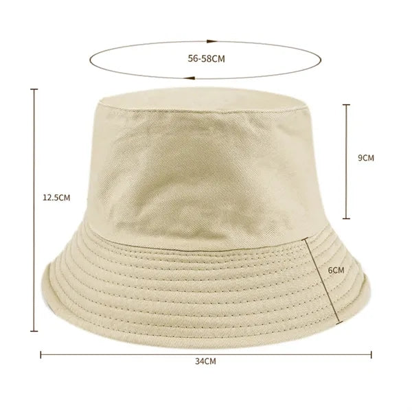 Cotton Bucket Hat for Women Men Sun Beach Fishing Cap